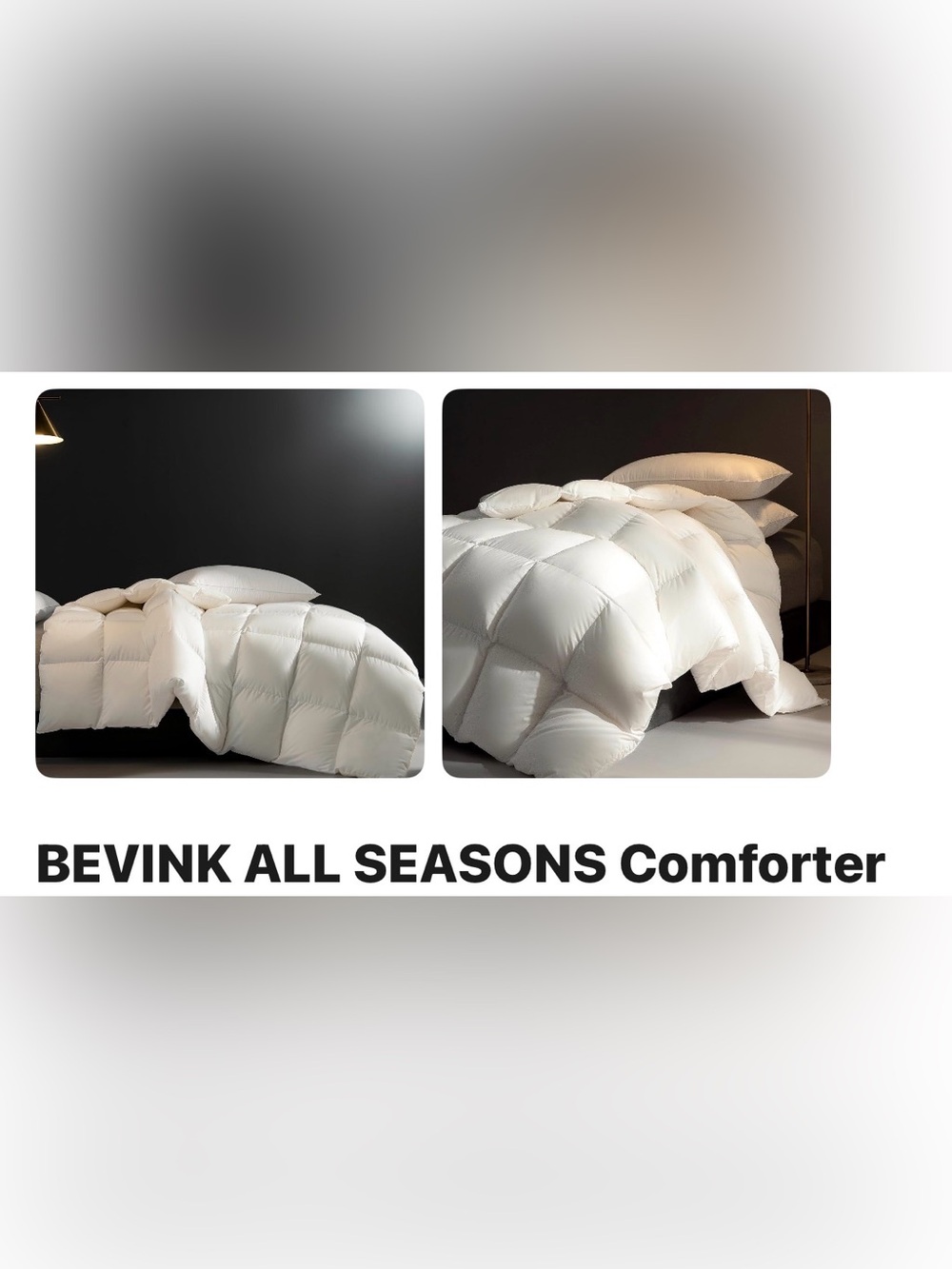 Solid White Feather Down Comforter - King - Picture 2 of 2